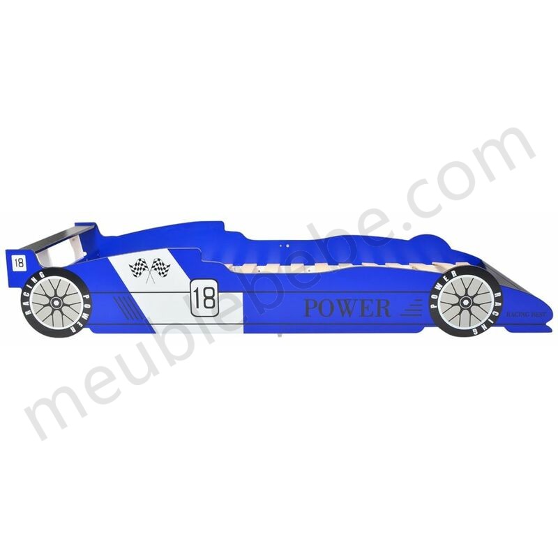 Hommoo Lit voiture de course pour enfants 90 x 200 cm Bleu HDV10568 ventes - -2