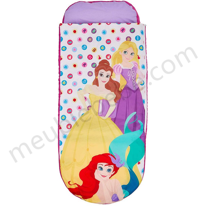 Lit gonflable Disney Princesses avec sac de couchage intégré - Dim : H.62 x L.150 x P.20cm -PEGANE- ventes - -0