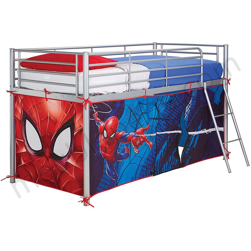 Habillage pour lit surélevé bleu/bordeaux motif Spider-Man - Dim : L195 x P86 x H74 cm -PEGANE- ventes - -0