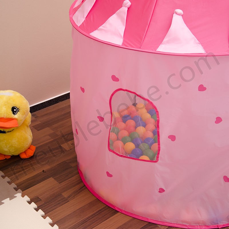 LittleTom Tente de jardin à boules 100x100x135cm jouet pour petites filles Rose en solde - -4