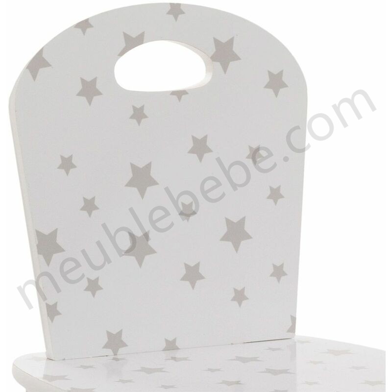 Chaise douceur motif étoiles pour enfant en bois - Blanc en solde - -3