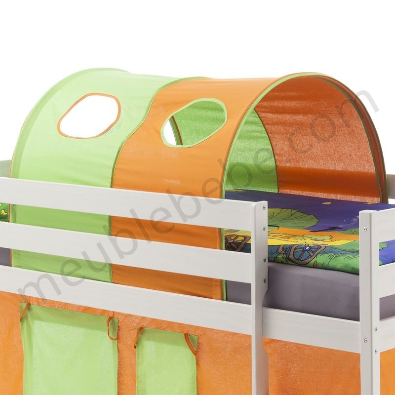 Tunnel tente cabane pour lit surélévé coton vert orange ventes - -0