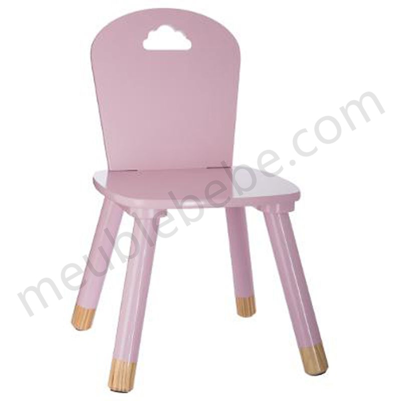 lot de 2 Chaises douceur rose pour enfant en bois - Dim : L28x l50 x H28 cm ventes - -0