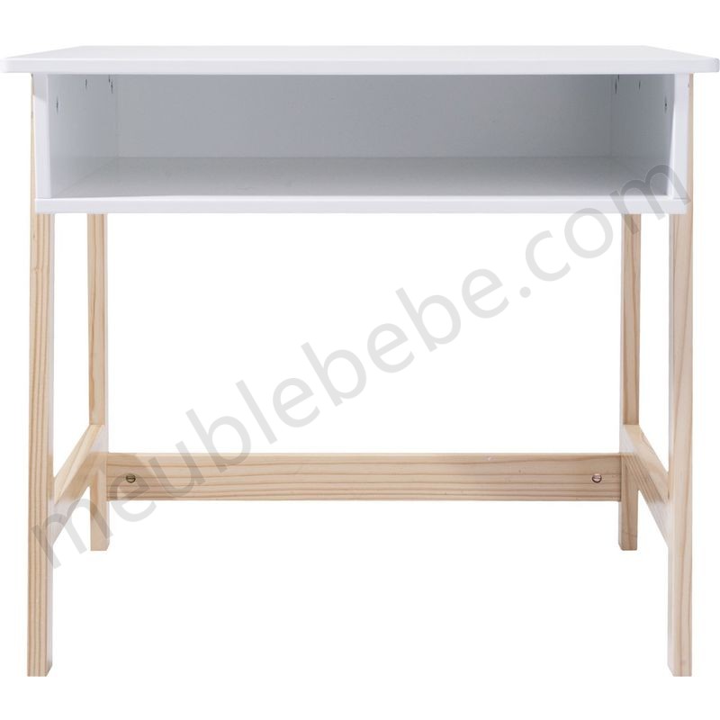 Bureau en bois enfant Douceur - L. 58 x H. 52 cm - Blanc - Blanc en solde - -1