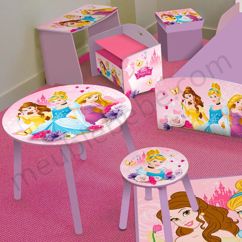 Table ronde Princesse Disney Fleurs en solde - -4