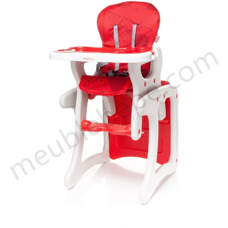 Confortable chaise haute / table enfant FASHI 2en1 | max 15kg | rouge - rouge en solde - -1