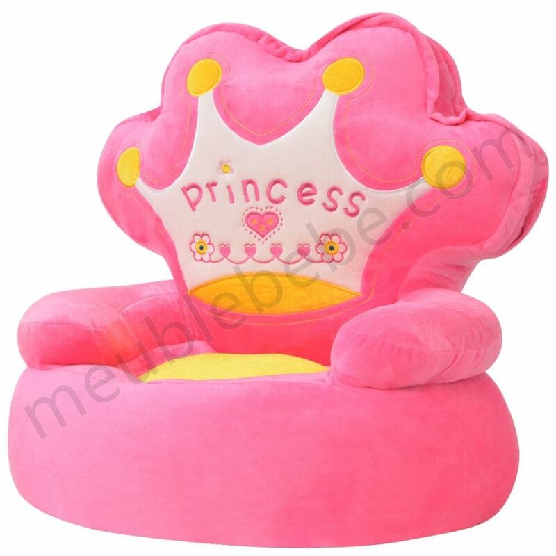 Chaise en peluche pour enfants Princesse Rose ventes - -0