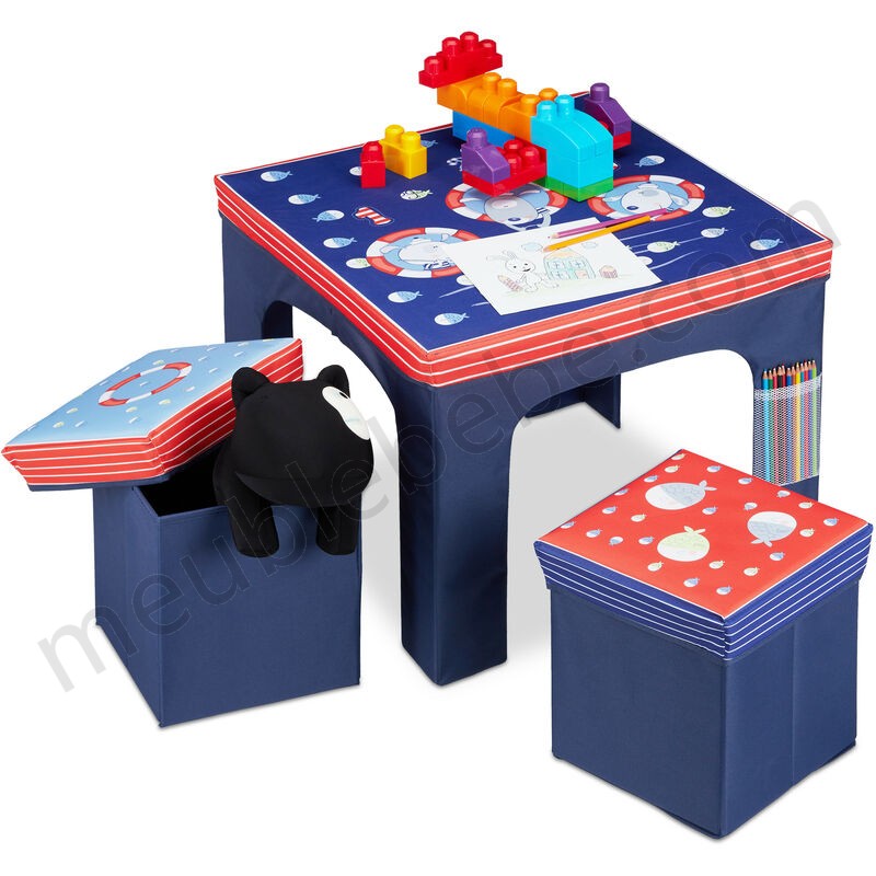 Tables et chaises enfants, table enfant pliable, tabouret avec rangement, Table enfant dessin, table et chaise garçon, chambre enfants, toutes couleurs en solde - -0