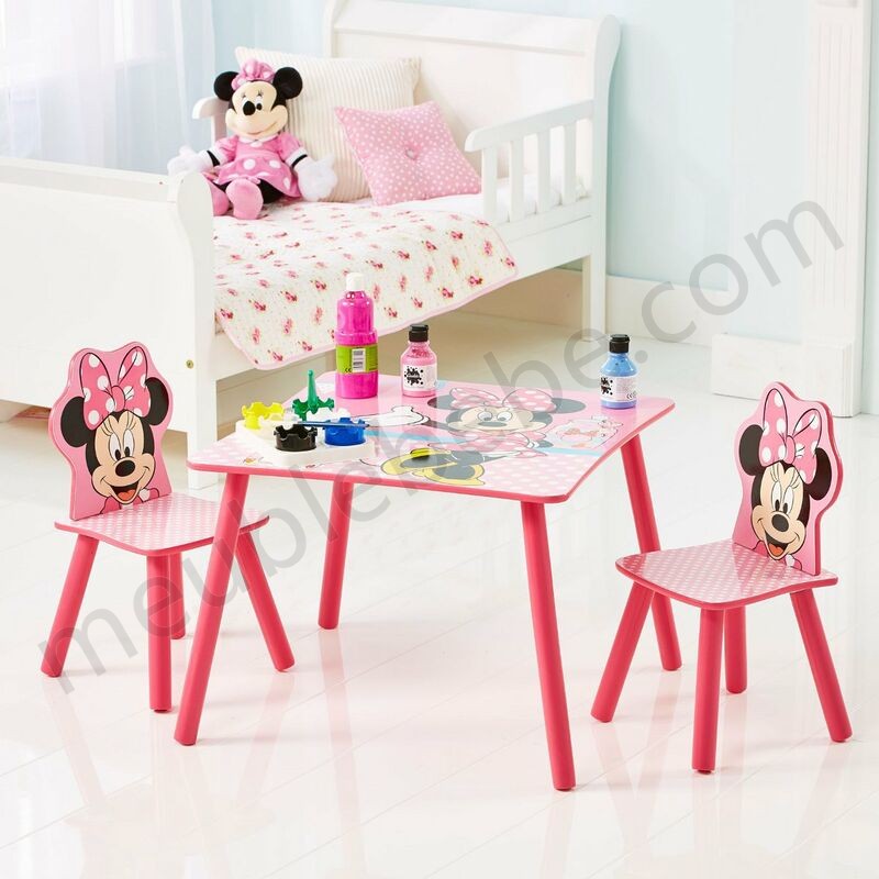 Ensemble table et 2 chaises Minnie Disney en solde - -2