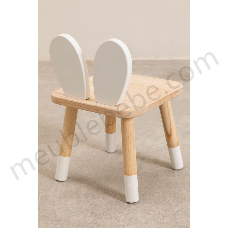 SKLUM Chaise en bois pour enfants Buny Blanc - Bois Naturel Bois - Blanc - Bois Naturel ventes - -3