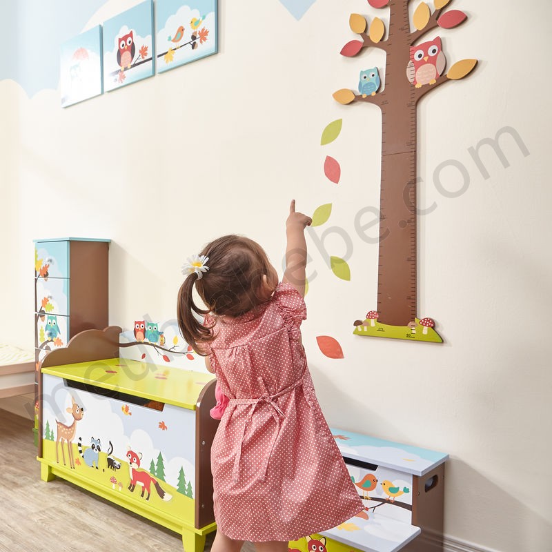 Toise murale en bois pour chambre enfant bébé mixte échelle croissance Enchanted Woodland TD-11737A en solde - -4