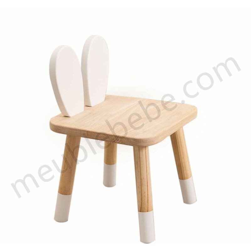 SKLUM Chaise en bois pour enfants Buny Blanc - Bois Naturel Bois - Blanc - Bois Naturel ventes - -0