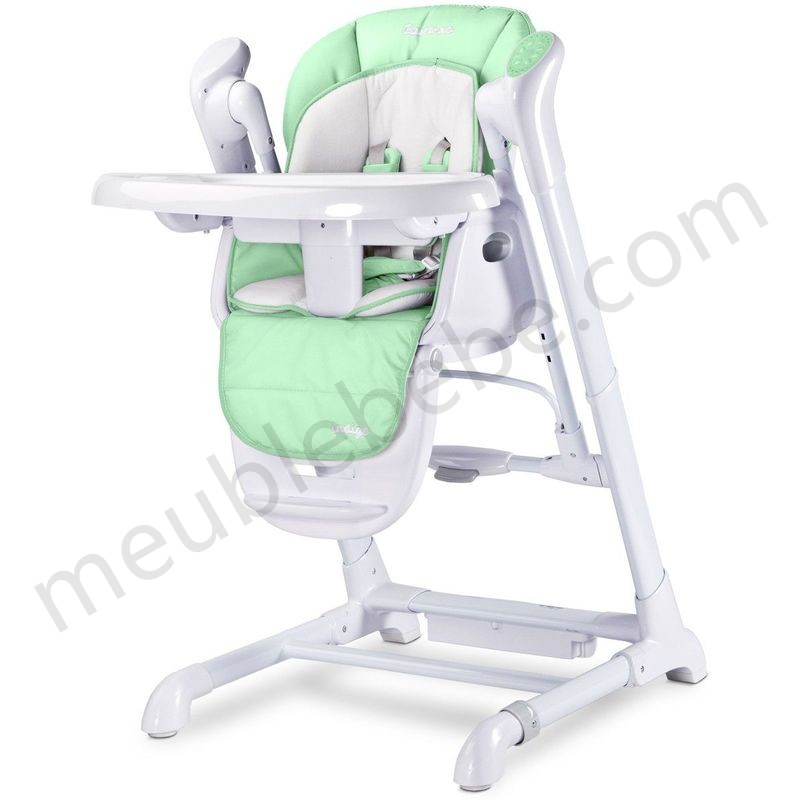 INDIGO Chaise haute balancelle bébé musicale 2en1 motorisée Vert - Vert en solde - -0
