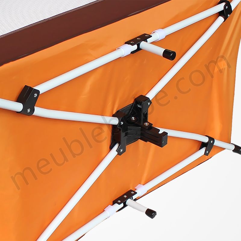 Lit Parapluie Pliable, Parc de Jeu pour Bébé, Standard CE, 125 x 65 x 76 cm, Orange/Marron, Taille déployée: 125 x 76 x 65 cm ventes - -4