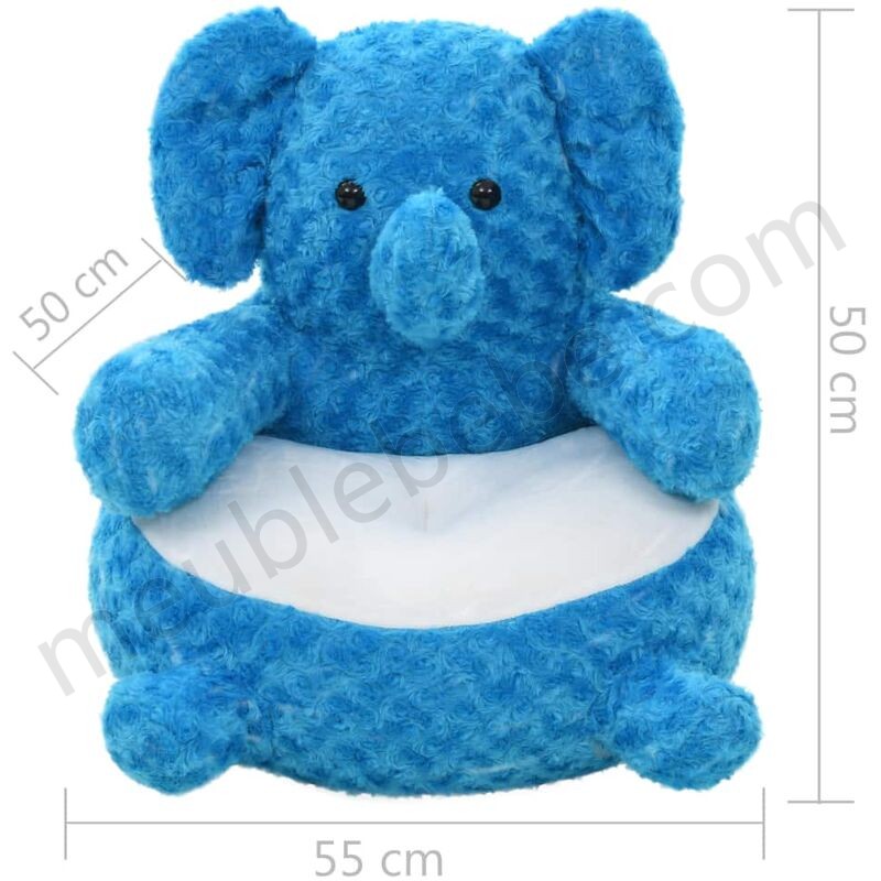éléphant en peluche Bleu ventes - -3