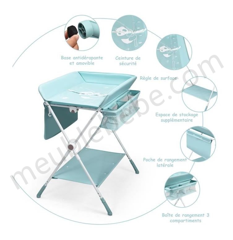 COSTWAY Table à langer pour bébé, table de lavage portable polyvalente avec hauteur réglable ventes - -1
