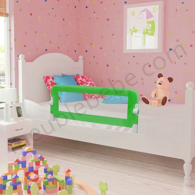 Barrière de lit pour enfants Garde-corps de lit pour enfants 102 x 42 cm Vert en solde - -0