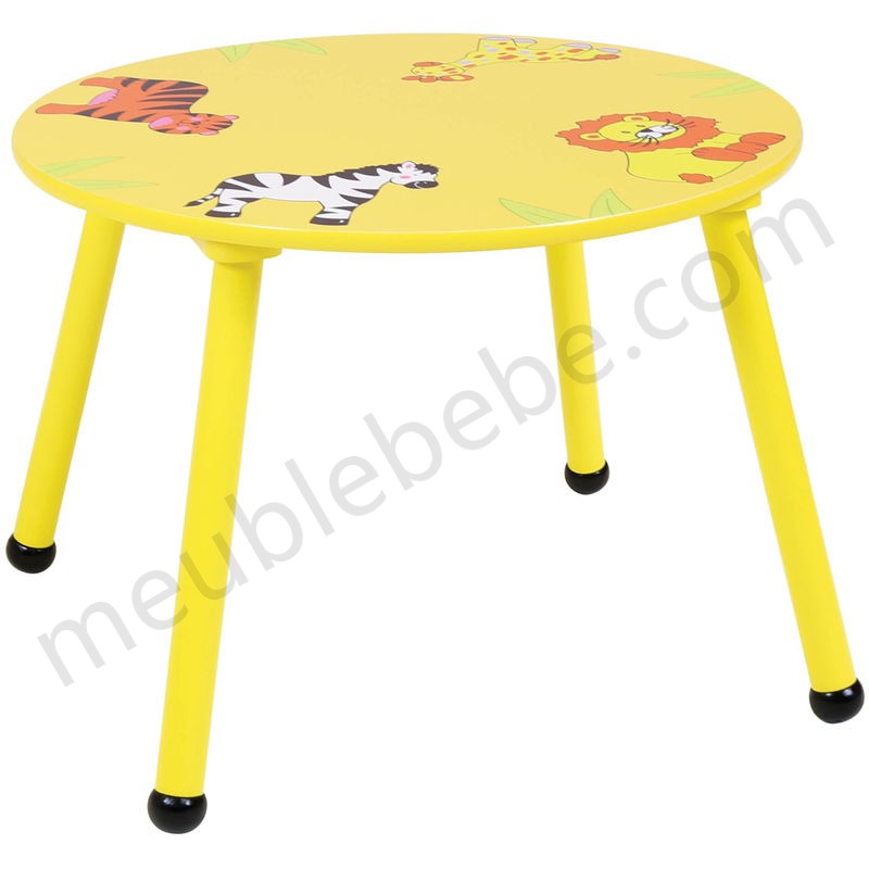 Kids - Lot table et 2 chaises en bois - motif jungle - enfant en solde - -1