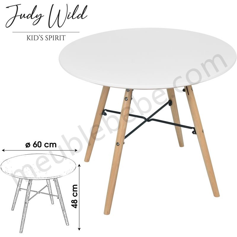 Table blanche pour enfant Judy Wild en solde - -2