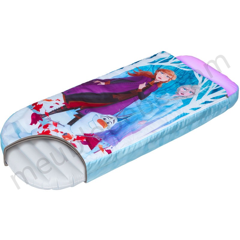 Lit gonflable enfant avec sac de couchage intégré motif Reine des neige - H.62 x L.150 x P.20cm -PEGANE- ventes - -2
