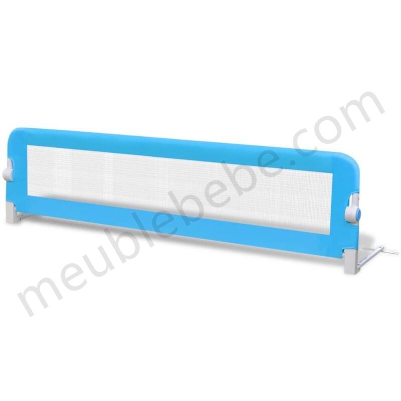 Hommoo Barrière de lit de sécurité pour tout-petits 2pcs Bleu 150x42cm HDV18977 en solde - -1