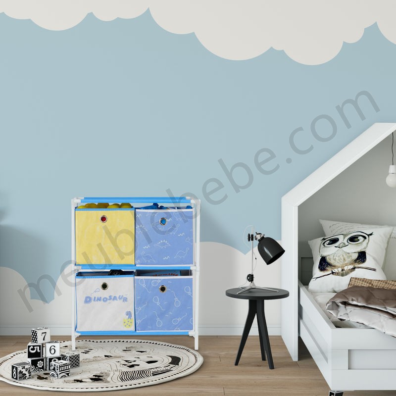 Etagère enfant boîtes, rangement jouets, Fillette,design, meuble chambre d'enfants,HlP 89x27,5x30cm coloré ventes - -2