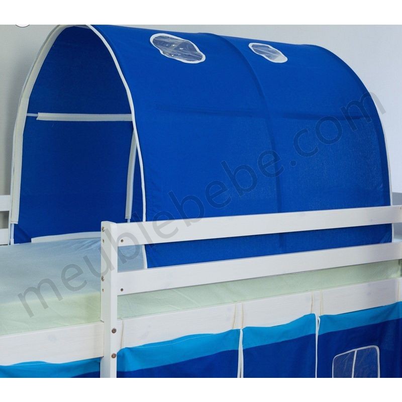 Tunnel pour lit enfant superposé tente accessoires bleu 90x70x100cm - bleu en solde - -0