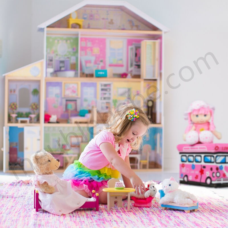 Caisse à jouets pliant, Motif, boîte de rangement avec espace & couvercle, rembourré, 27x40x25 cm, rose ventes - -4