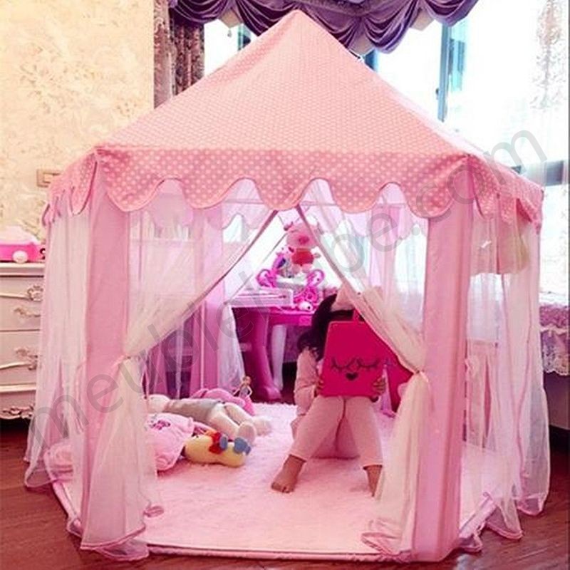 Tente Enfant Tente Tipi Portable Pliant Princes Princesse Tente Enfants Chateau Jouer Maison en solde - -0