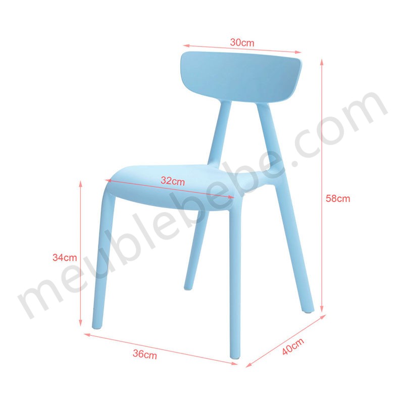 Lot de 2 Chaise Enfant Design Chaise pour Enfants Siège Garçons et Filles Confortable Bleu Clair KMB15-Bx2 SoBuy® ventes - -3