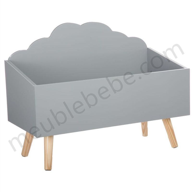 Coffre à jouets nuage gris en bois - Beige ventes - -0