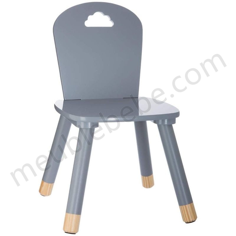 Set Table douceur gris + 2 chaises douceur gris en solde - -1