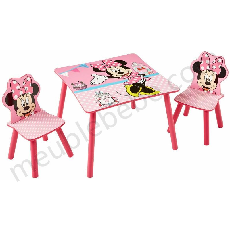 Ensemble table et 2 chaises Minnie Disney en solde - -0