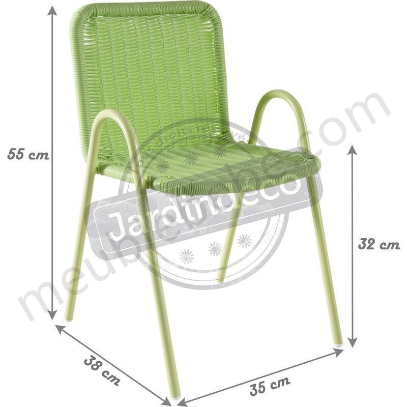 Chaise enfant en polyrésine verte - Vert ventes - -1