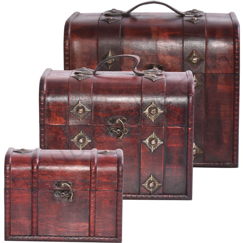 Set de 3 coffres en bois pour ranger vos accessoires ventes - Set de 3 coffres en bois pour ranger vos accessoires ventes