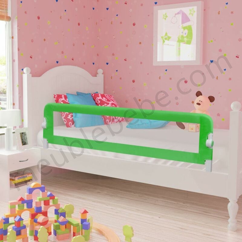 Barrière de lit pour enfants 150 x 42 cm Vert en solde - Barrière de lit pour enfants 150 x 42 cm Vert en solde