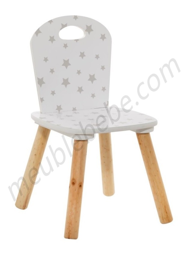 Chaise enfant motifs étoiles Douceur Atmosphera - Blanc en solde - Chaise enfant motifs étoiles Douceur Atmosphera - Blanc en solde