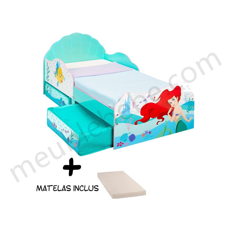 Lit enfant avec tiroirs de rangement Princesse Ariel Disney + matelas ventes - Lit enfant avec tiroirs de rangement Princesse Ariel Disney + matelas ventes