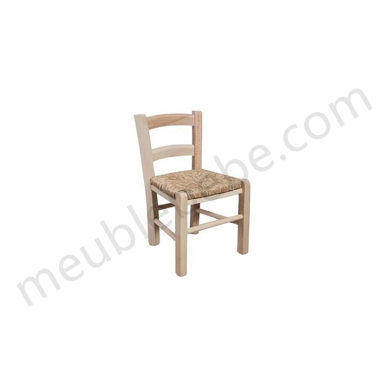 Chaise en hêtre massif avec assise paille L30xPR29xH50 cm en solde - Chaise en hêtre massif avec assise paille L30xPR29xH50 cm en solde