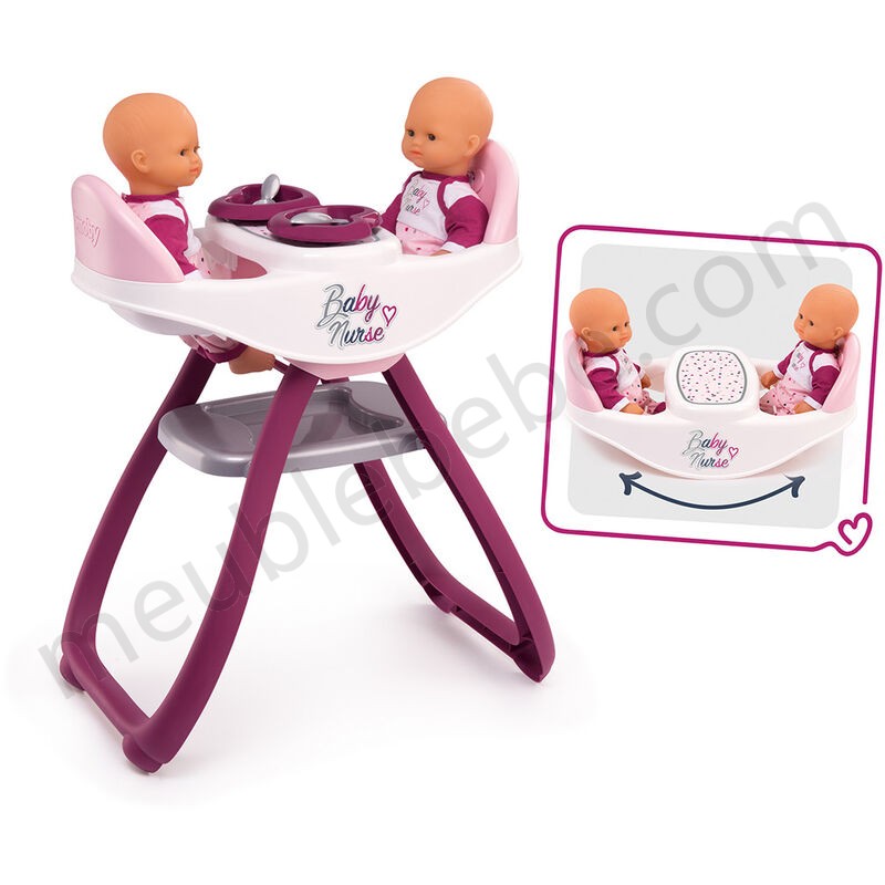 Baby Nurse chaise haute jumeaux - Smoby en solde - Baby Nurse chaise haute jumeaux - Smoby en solde