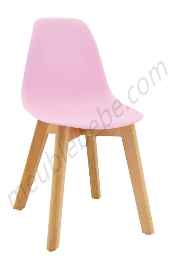 Chaise enfant en polypro rose et hêtre ventes - Chaise enfant en polypro rose et hêtre ventes