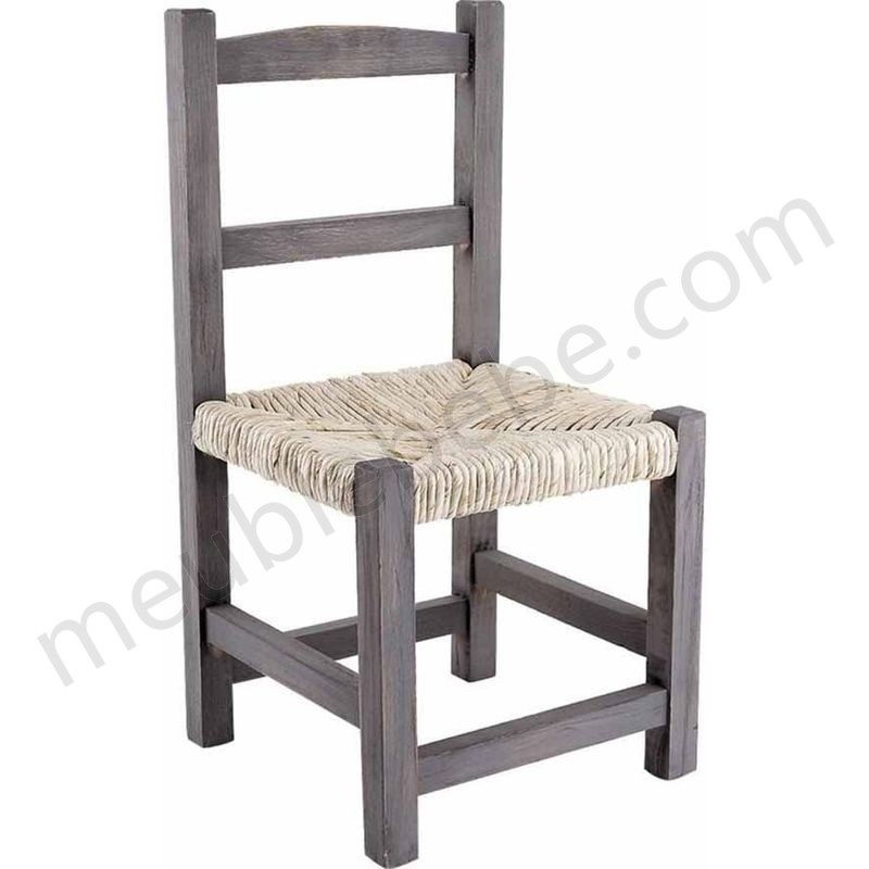 Chaise enfant en bois gris en solde - Chaise enfant en bois gris en solde