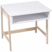Bureau en bois enfant Douceur - L. 58 x H. 52 cm - Blanc - Blanc en solde