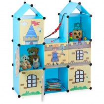 Etagère emboîtable chambre d'enfants,tour chevalier,plastique, Armoire avec portes,HxlxP:128x110x37cm,coloré en solde