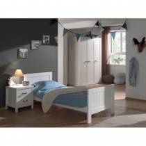 Chambre enfant contemporaine coloris blanc laqué Oceanie II - Blanc laqué en solde