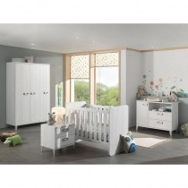 Chambre bébé contemporaine chêne blanchi Yalta - Blanc ventes