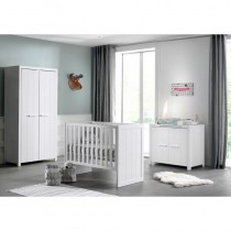 Chambre bébé contemporaine pin massif laqué blanc Ulrick - Blanc ventes