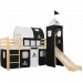 Hommoo Lit mezzanine d'enfants avec toboggan et échelle Pin 97x208 cm HDV23797 ventes