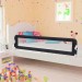 Topdeal VDTD00092_FR Barrière de sécurité de lit enfant Gris 180x42 cm Polyester en solde