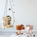 Tabouret enfant motifs animaux pouf 4 pieds assise rembourrée décoration amusant koala, gris en solde - 4